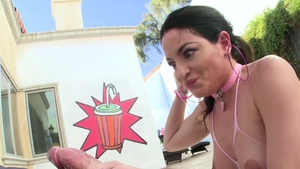 Swallowed.com - Obscene Kissa Sins licks balls and ass job