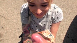 Teens Love Money: European slut sucking cock
