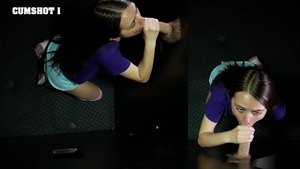 Gloryhole Secrets: Hairy Brunette's Big Swallow