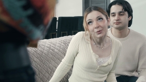 Jill’s big tits grabbed while teens take turns raw