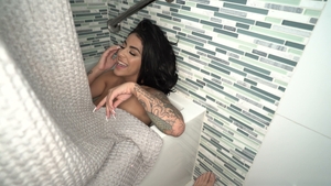 Natural tits bounce while he pounds her ass
